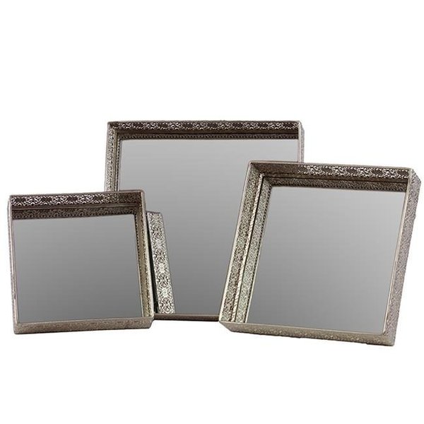 Urban Trends Collection Urban Trends Collection 25400 Metal Mirror-Tray Set of Three 25400